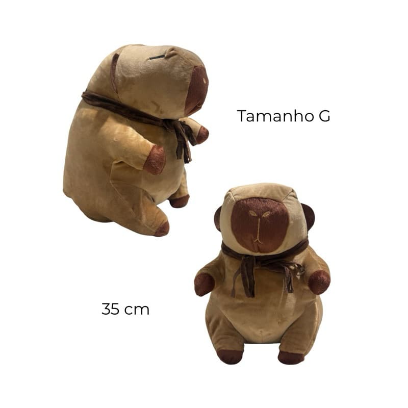 capivara de pelúcia, capivara fofinha, pelúcia capivara, capivara com cachecol, bichinho de pelúcia, pelúcia kawaii