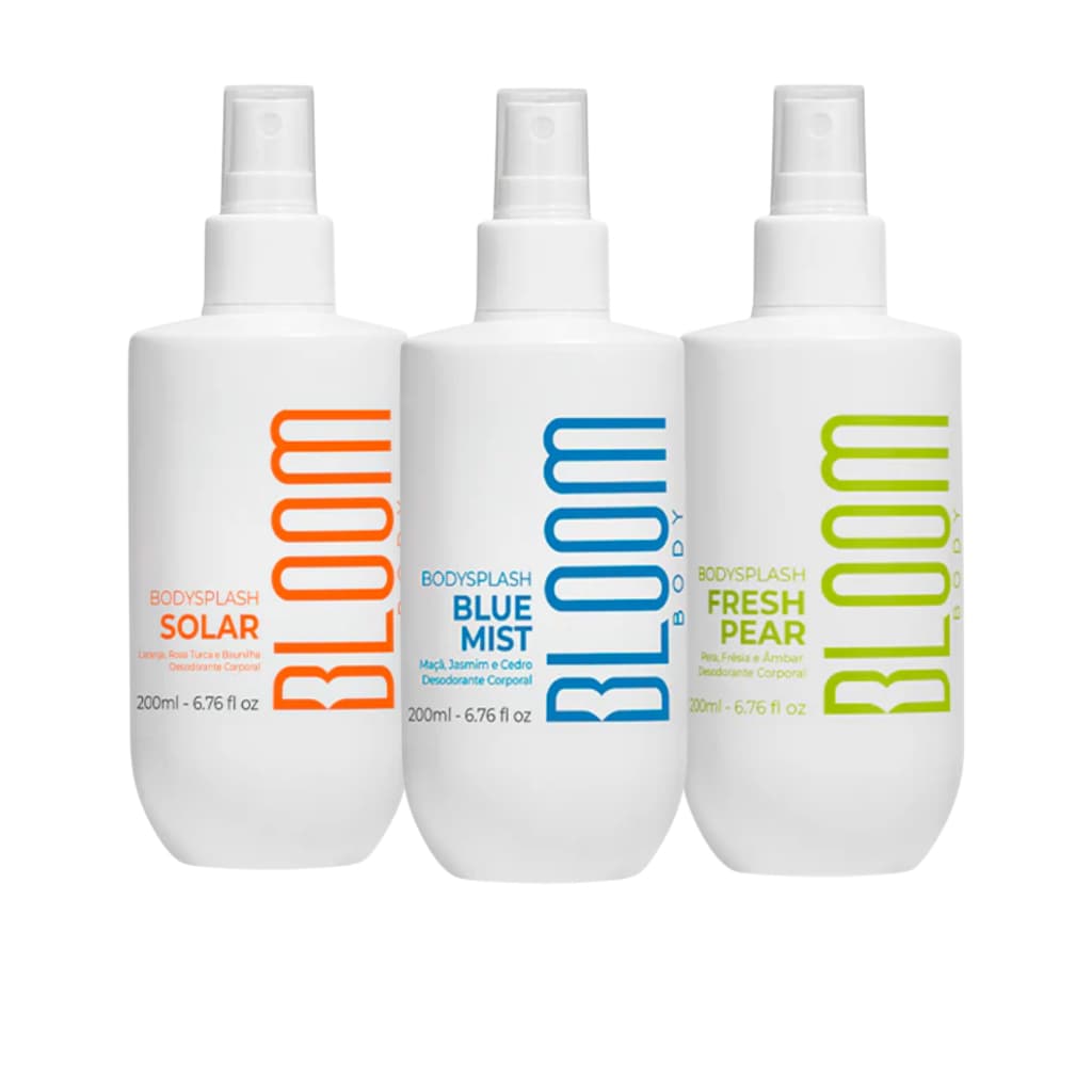 Kit 3 Body Splash Desodorante Colônia 200ml - Solar, Fresh Pear e Blue Mist