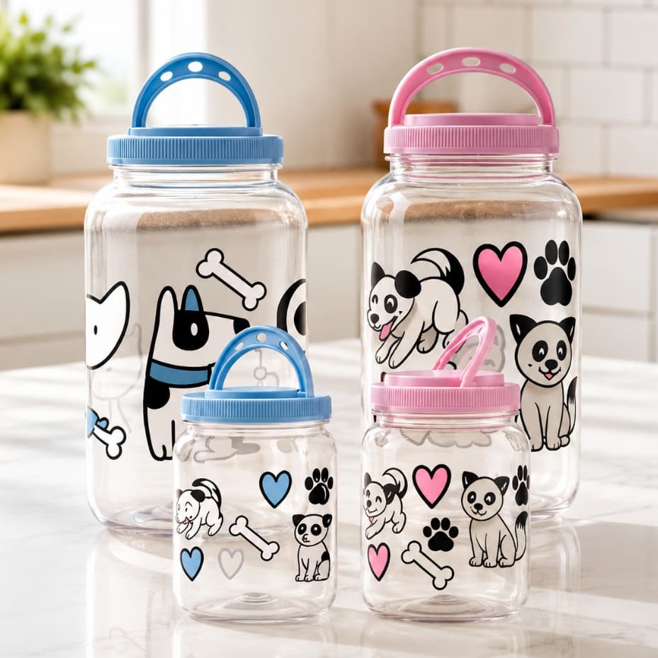 Pote Porta Ração Petiscos Cachorro Gato BPA Free Alça