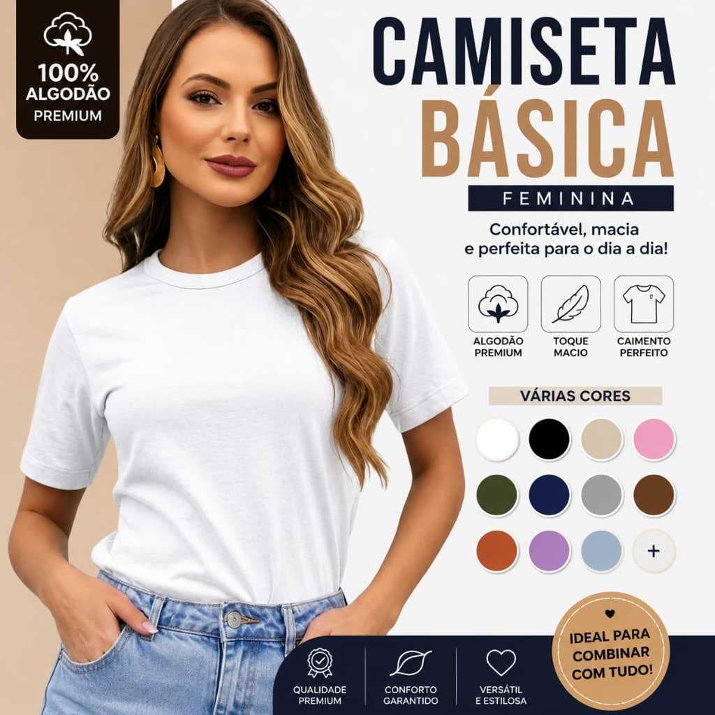 Blusinha Feminina Blogueirinha Camiseta Feminina Premium Casual Blusa Fit Moda Fashion Street