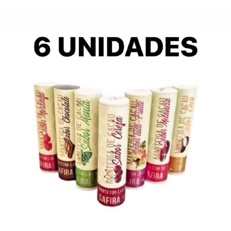 Protetor Labial Manteiga de Cacau Safira Hidratante Lip Balm