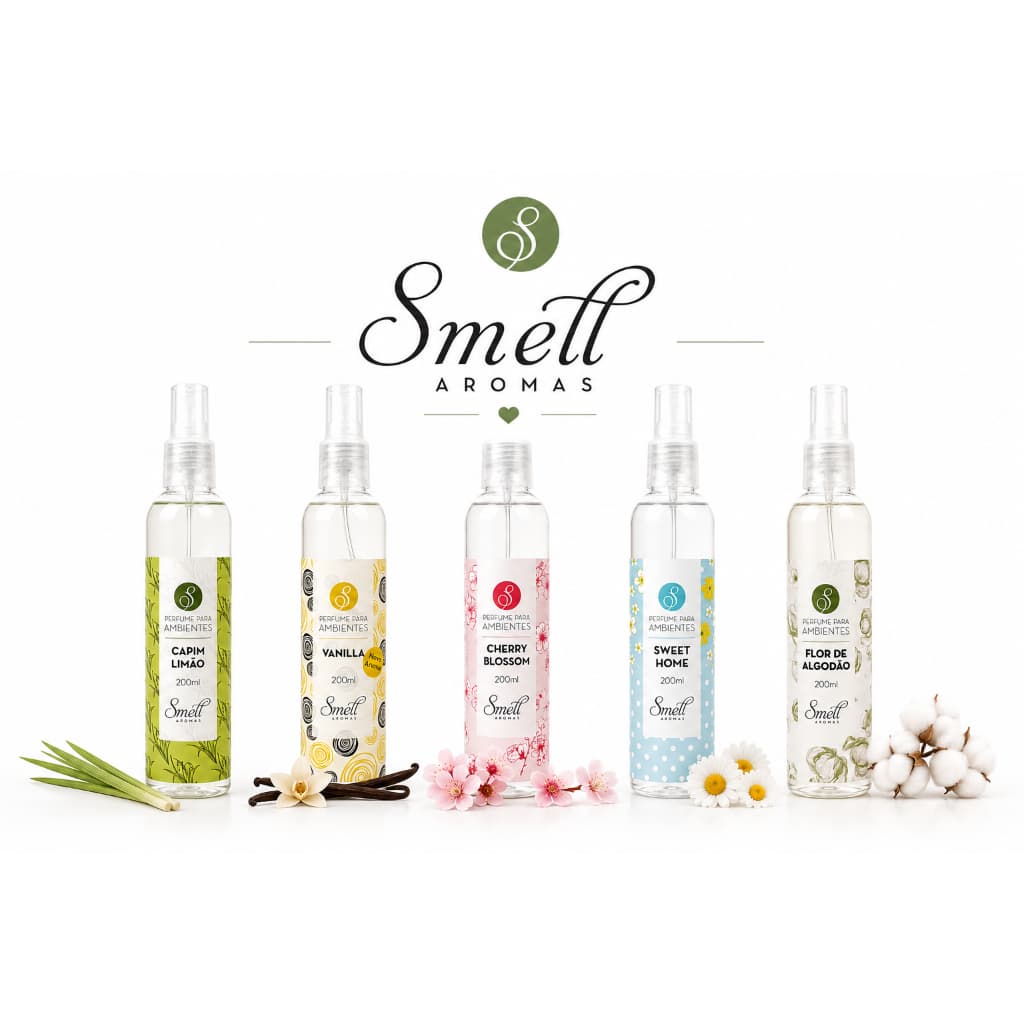 Perfume para Ambientes 200ml Aromatizador de Ambiente Spray Smell Aromas