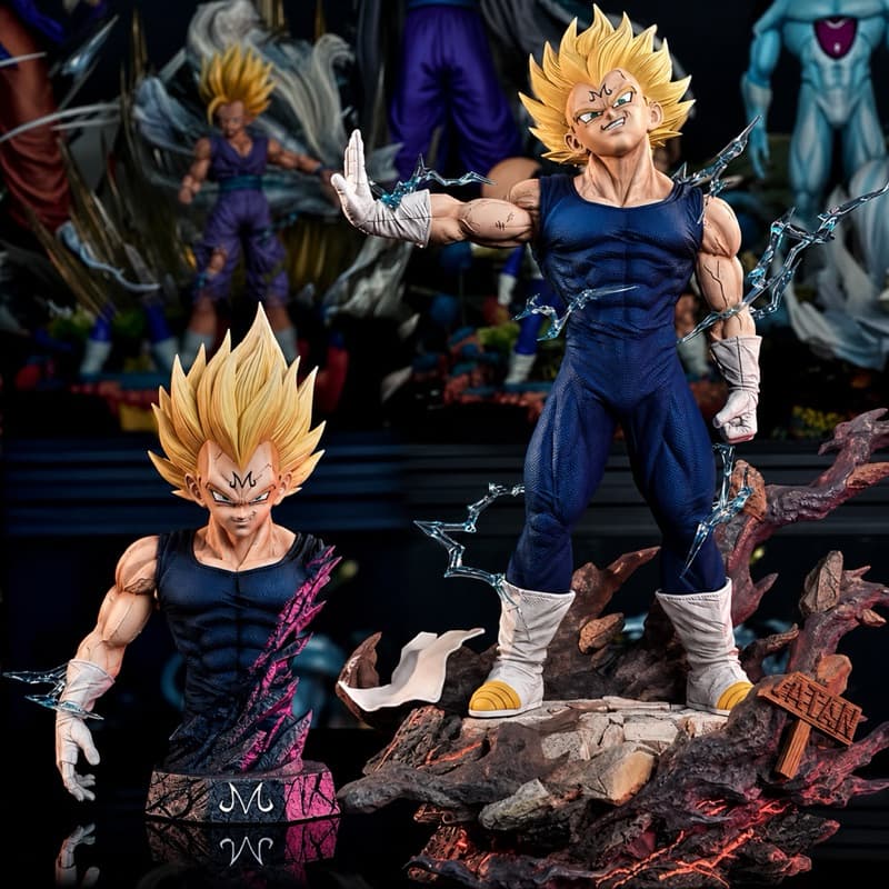 Action Figure Majin Vegeta 22Cm Estatueta Com 2 Braços Banpresto Original