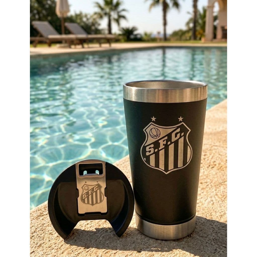 Copo Térmico 473ml Personalizado Logo Empresa Time Gravação a Laser - Brindes