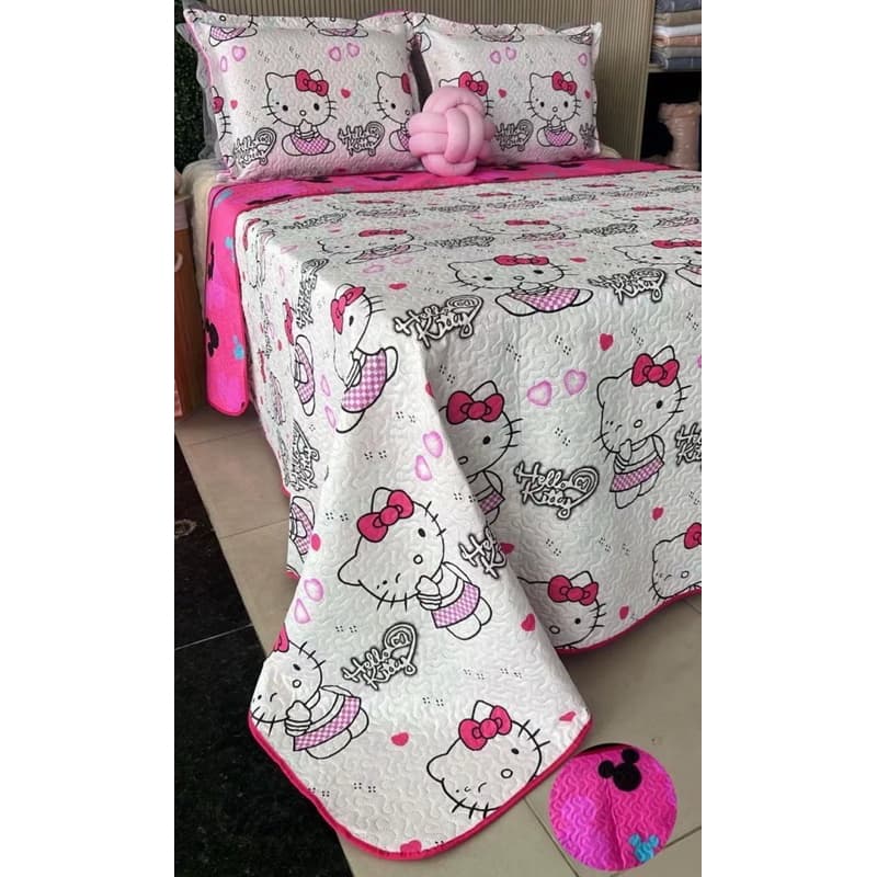 Cobreleito Dupla Face 3 Peças Colcha + Porta Travesseiros Estampas Variadas Envio Rápido