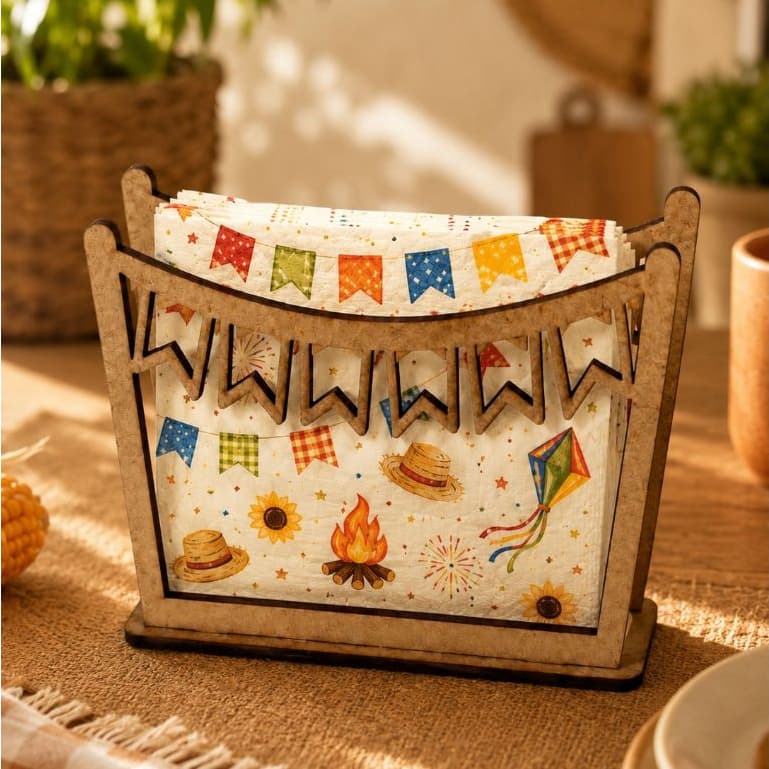 5 Porta Guardanapo Mdf Decoração Festa Junina Arraiá