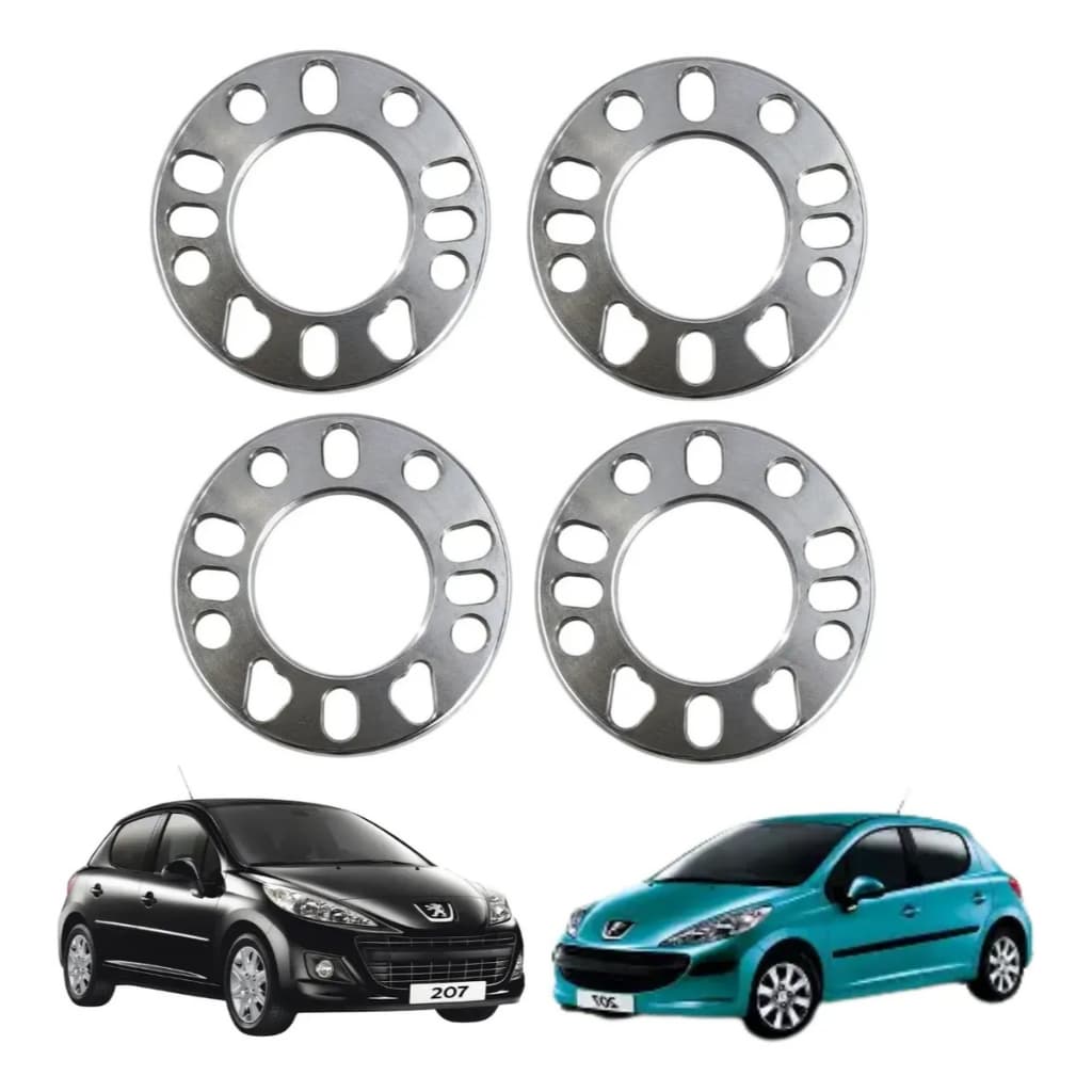 Kit 4 Espaçador 7mm Alargador Roda Peugeot 207 4x108 4e5fur