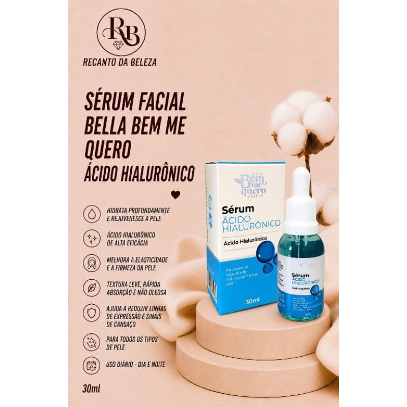 Sérum Facial Bella Bem Me Quero Hidratante - Skincare - Pele ácido hialurônico