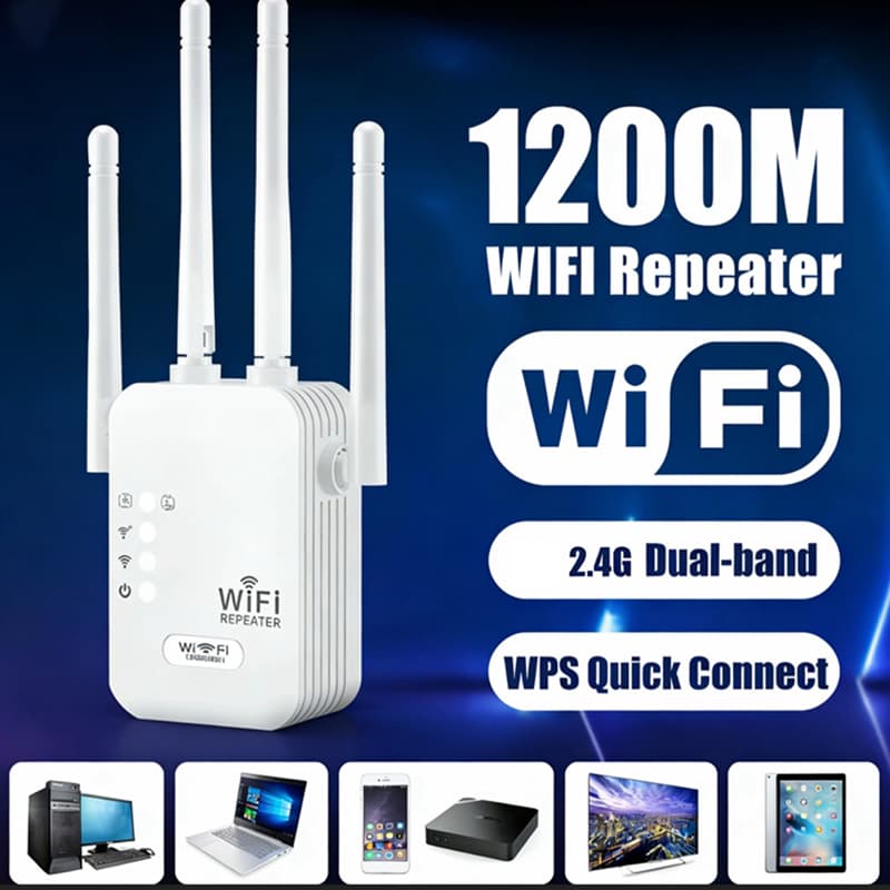 Repetidor Wifi 2800Mbps  4 Antenas Roteador Amplificador De Cor Branco Ideal para Casa e Escritório G8