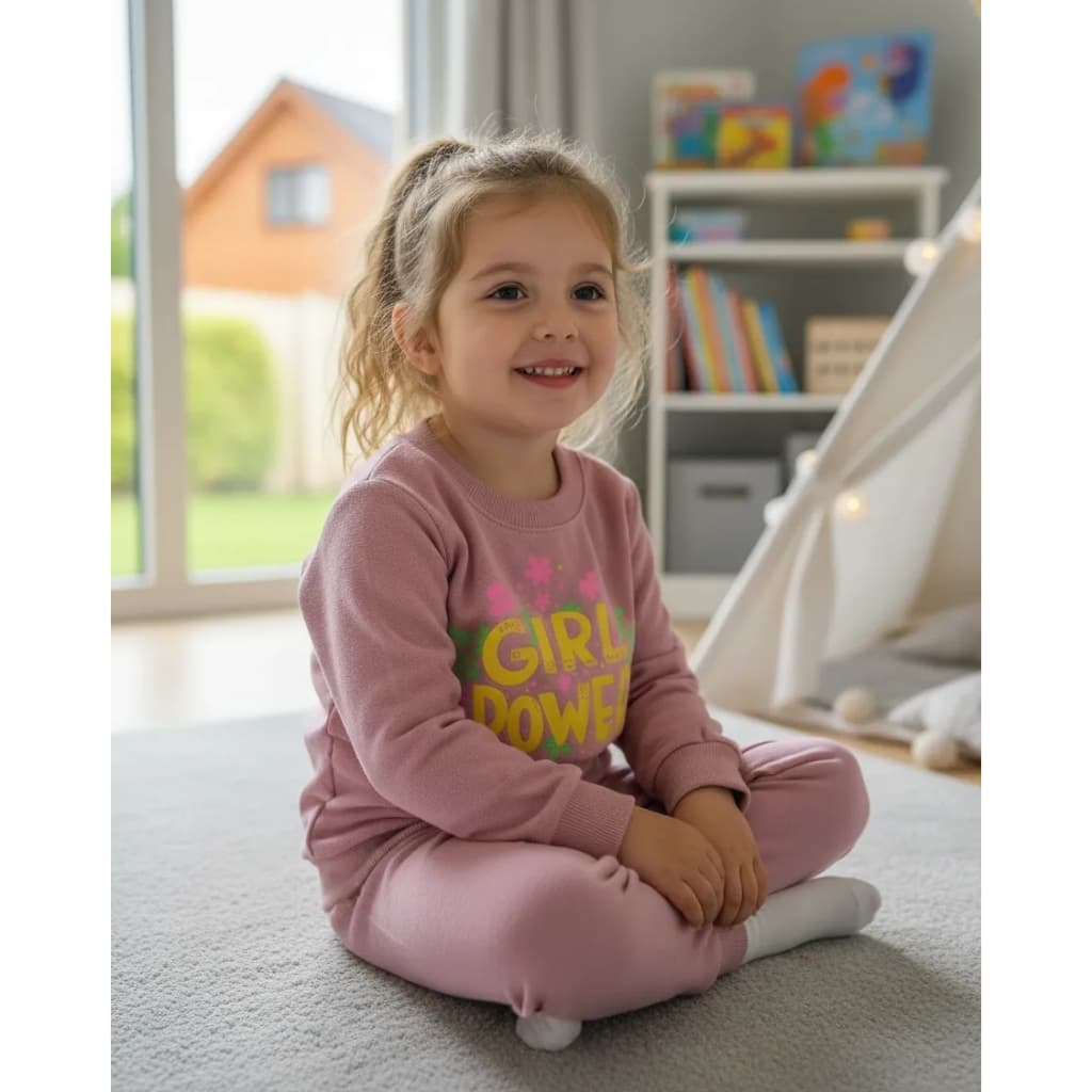 1, 2 ou 3 Conjunto Moletom Flanelado Pijama Bebê Infantil com punho na blusa e calça Menina