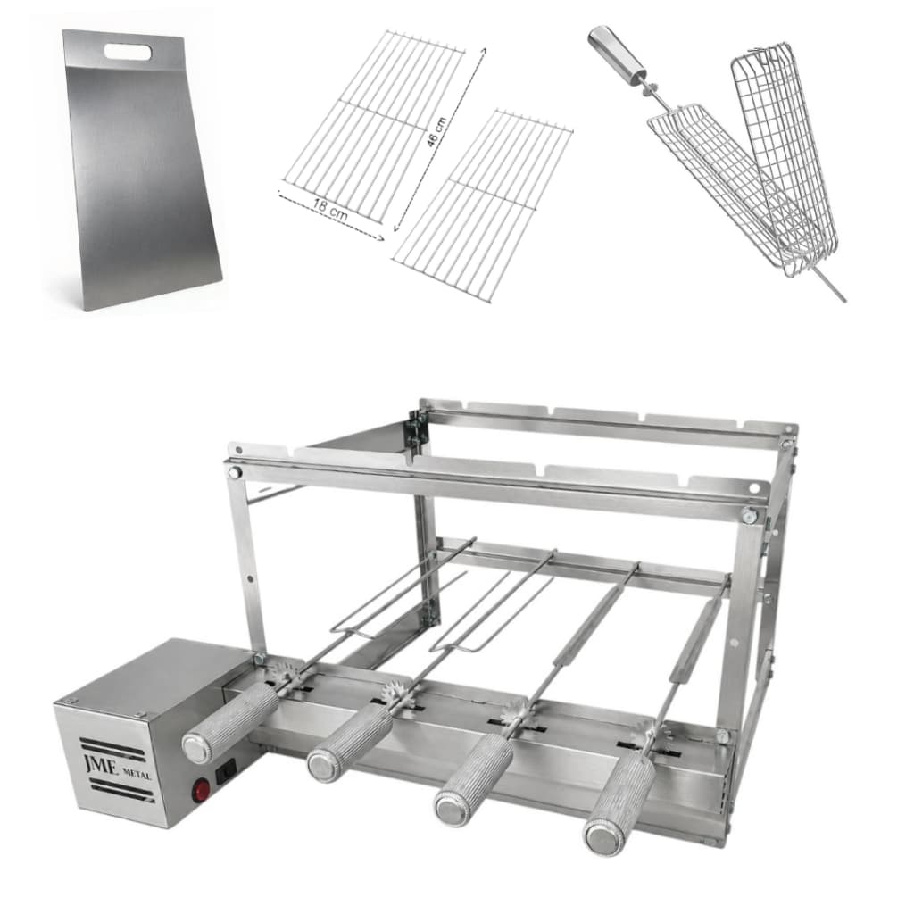 Churrasqueira Grill Com Acessórios 4 Espetos 100% Inox 4F