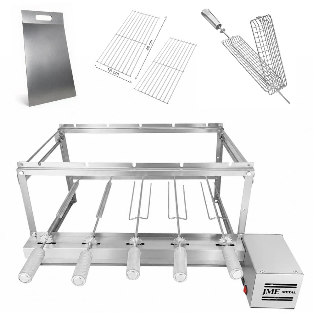 Churrasqueira Grill Com Acessórios 5 Espetos 100% Inox 5F