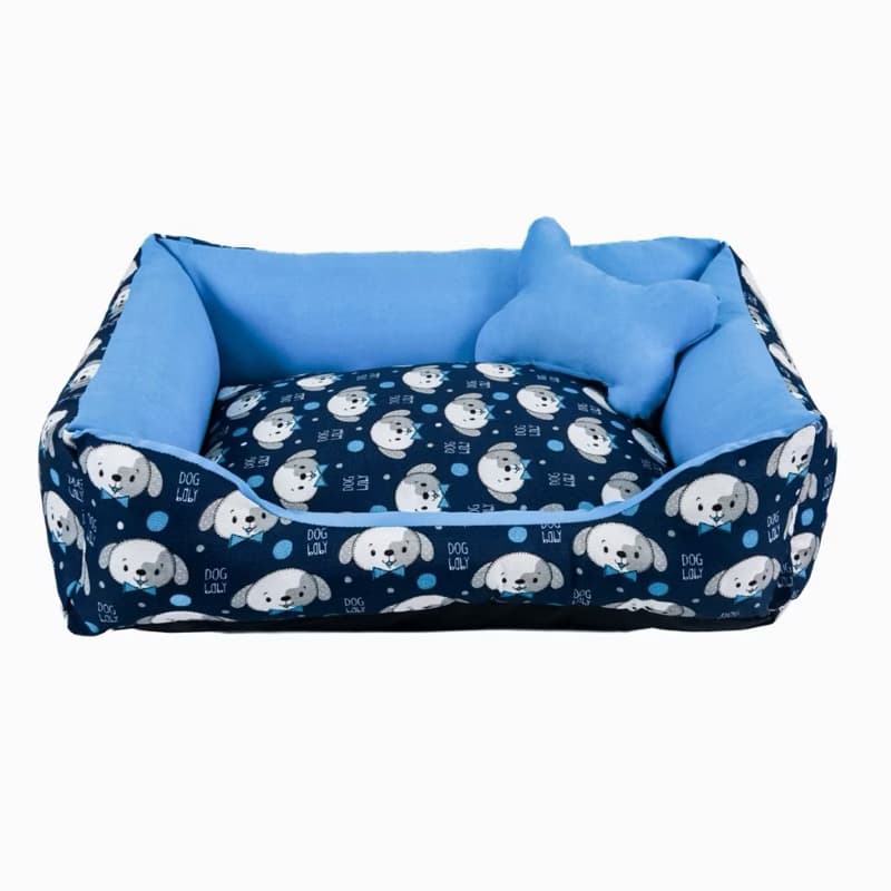 caminha para cachorro e Gatos fundo impermeável Tecido resistente + almofadinha de ossinho