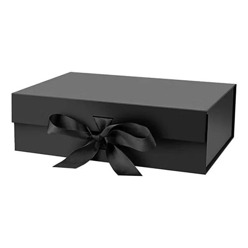 Caixa Presente Premium para garrafa de vinho com Laço Preto Luxo 8319 8320
