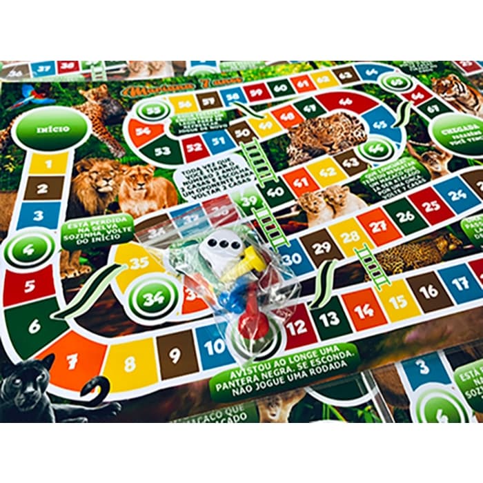 20 LEMBRANCINHA FESTA FELINOS | JOGO DE TABULEIRO INFANTIL PERSONALIZADO 30X20 CM | SAFARI LEAO TIGRE