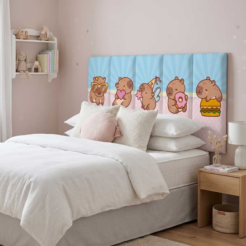 Cabeceira Infantil Capivara Super Heroi Princesas Cama Solteiro Quarto Menino Menina 40x20cm