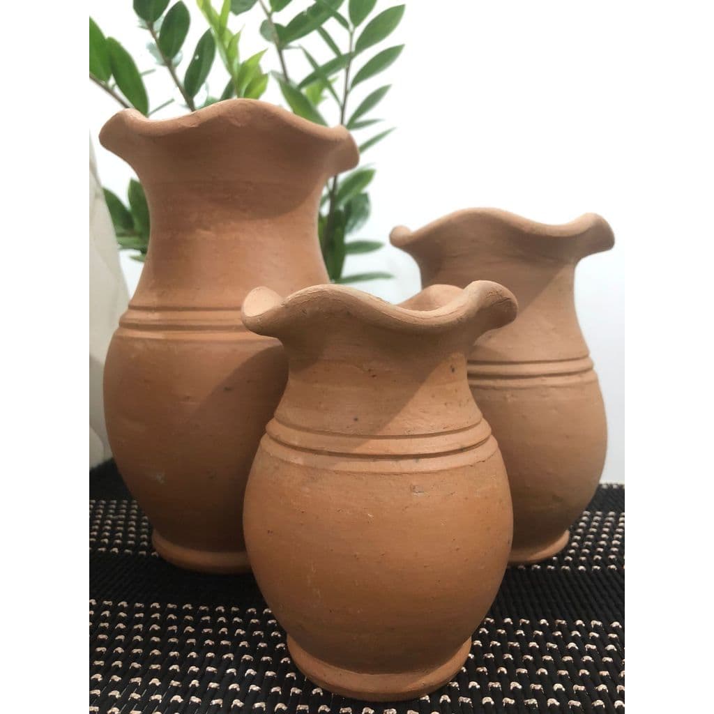 Kit Trio de Vasinhos de Barro - Trio de Jarras - Mini Jarrinhas