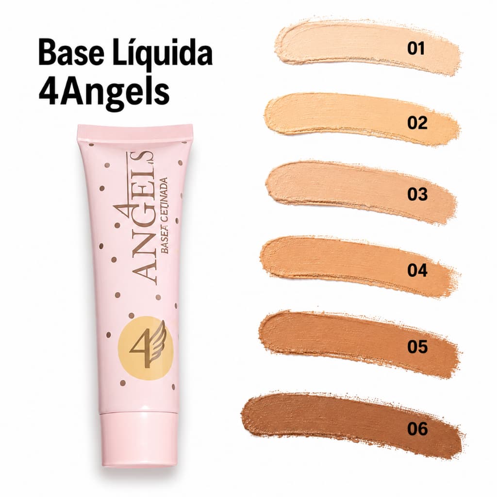 Base Líquida Alta Cobertura Matte Longa Duração Original 4 Angels