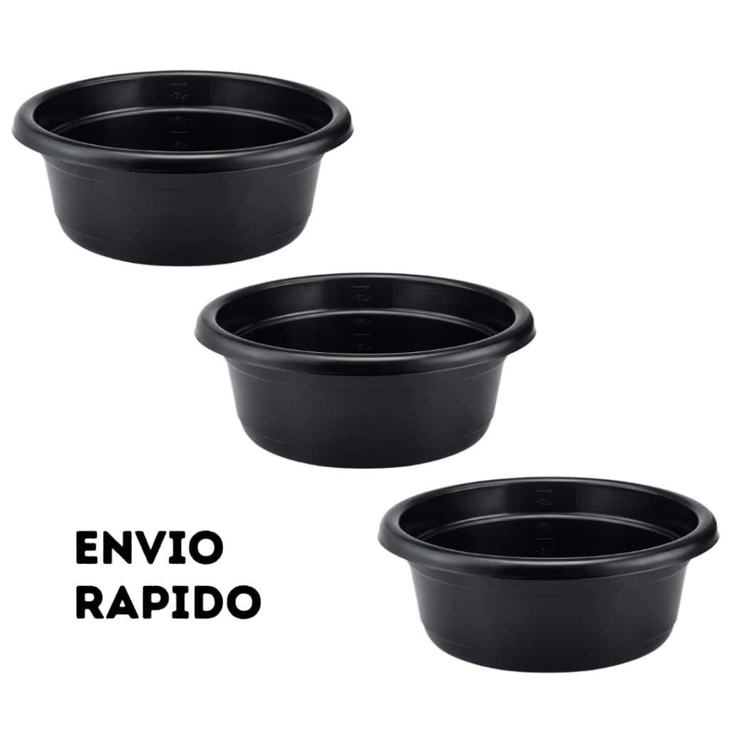 Kit 4 Bacias Plástica 9L Multiuso Reforçadas para Cozinha Lavanderia e Limpeza
