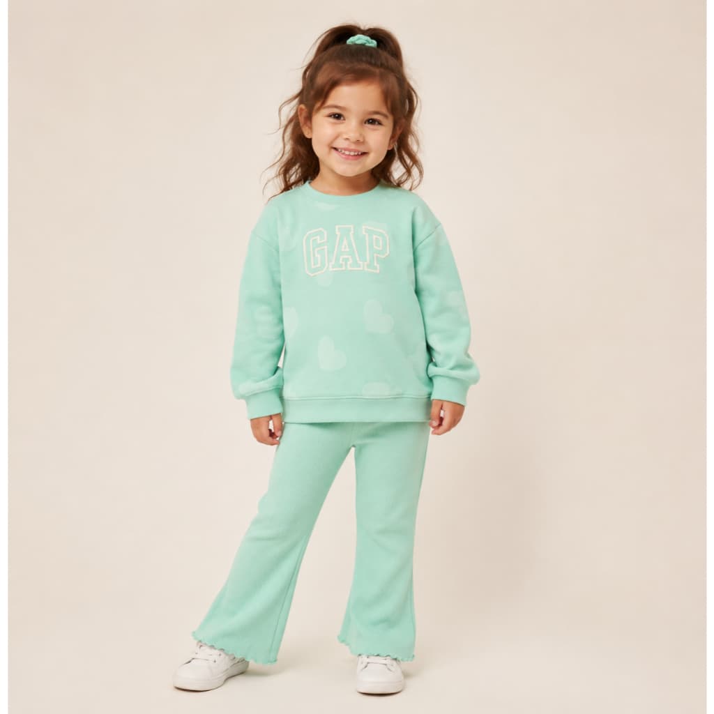 Conjunto Moletom Gap Inverno Algodão Menina Original Logo corações