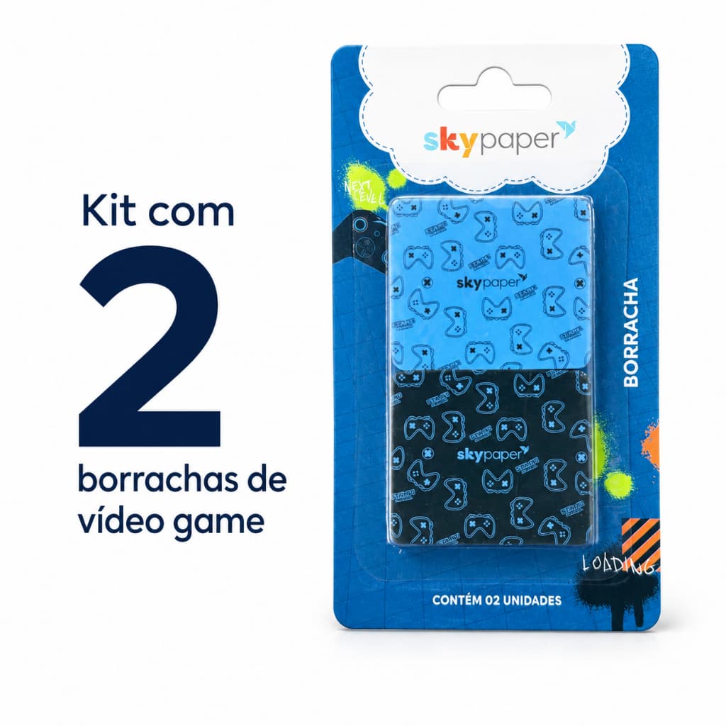 Kit 2 borrachas video game - SkyPaper - Gamer menino / papelaria fofa lembrancinha