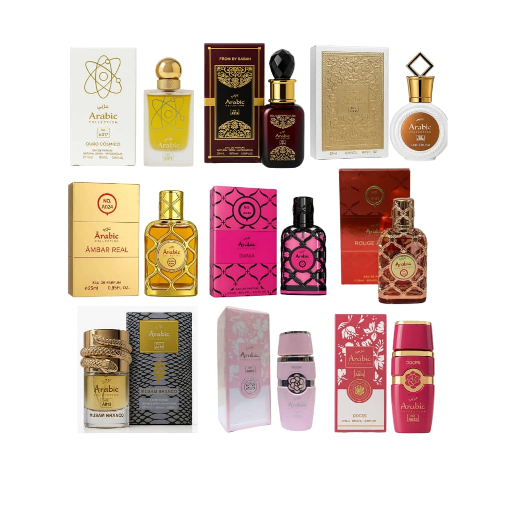 Perfume Miniatura Árabe Feminino  ARABIC 25ml 80% de Essencia 8 a 12hs de Fixação