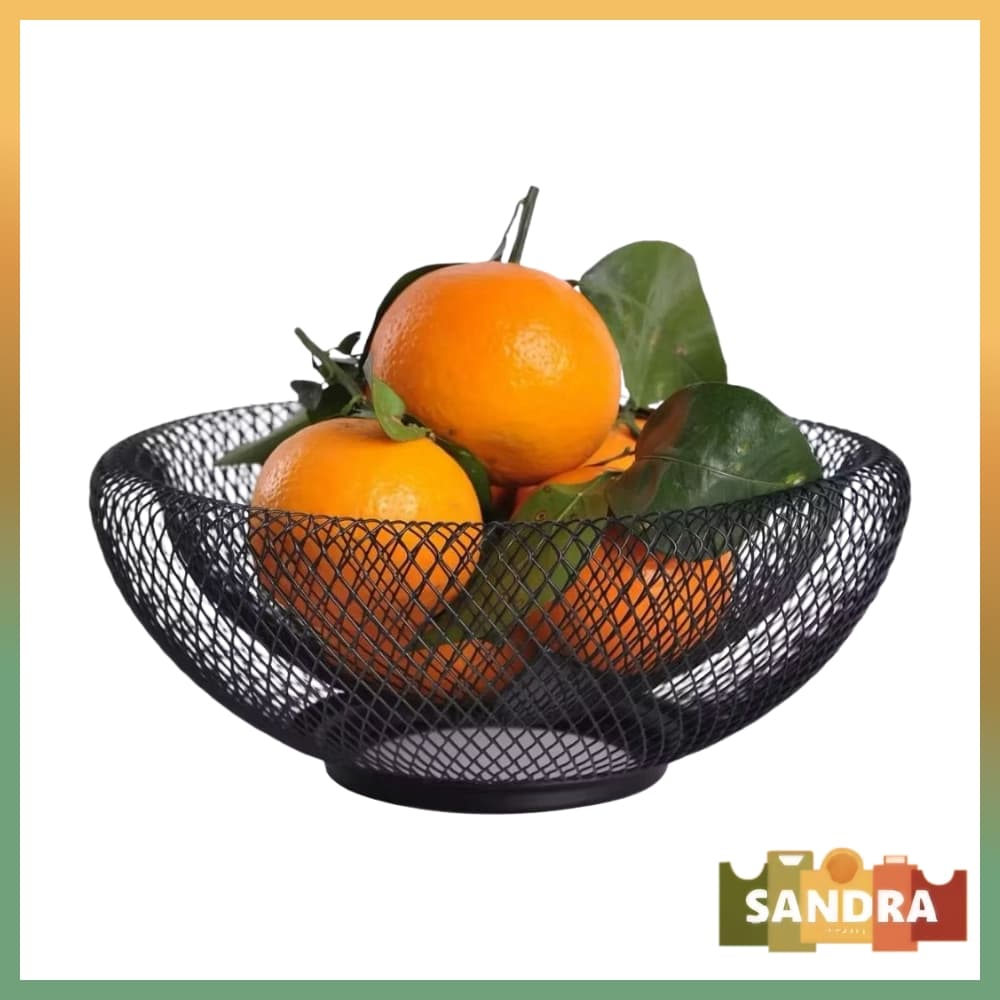 Fruteira De Mesa Bancada Minimalista Aramado Preto De Luxo