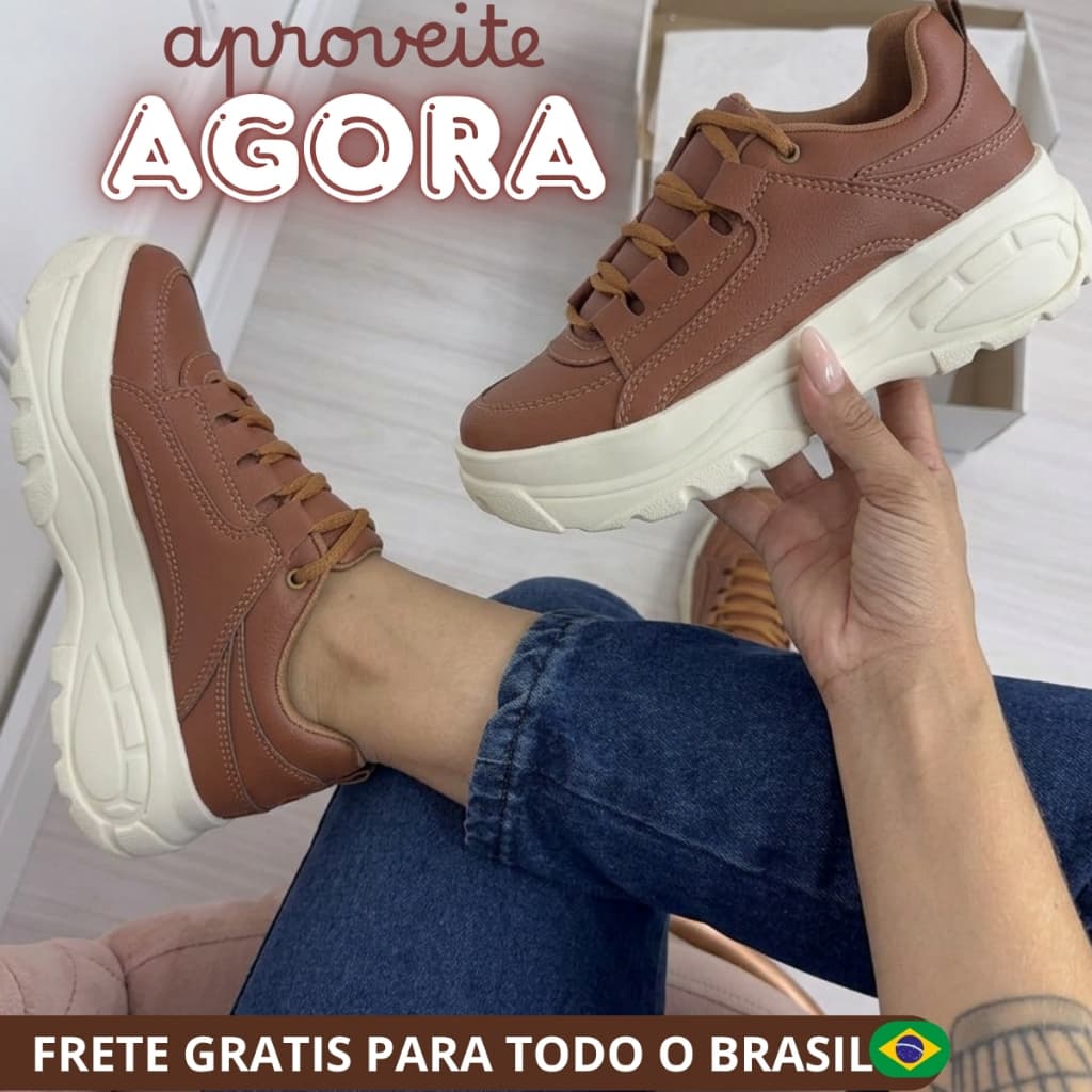 Tênis Feminino Chunky Plataforma Alta Confortável Para Look Blogueira Fashion Casual
