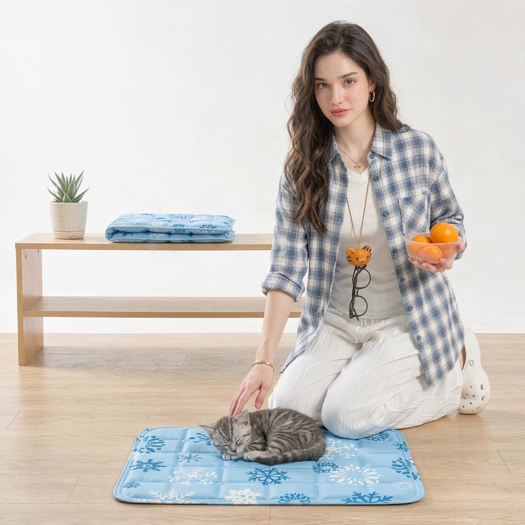🔥【Novidades】Tapete Refrescante Gelado 60x90cm Para Cachorro Gato Cão(Adicione água para usar)