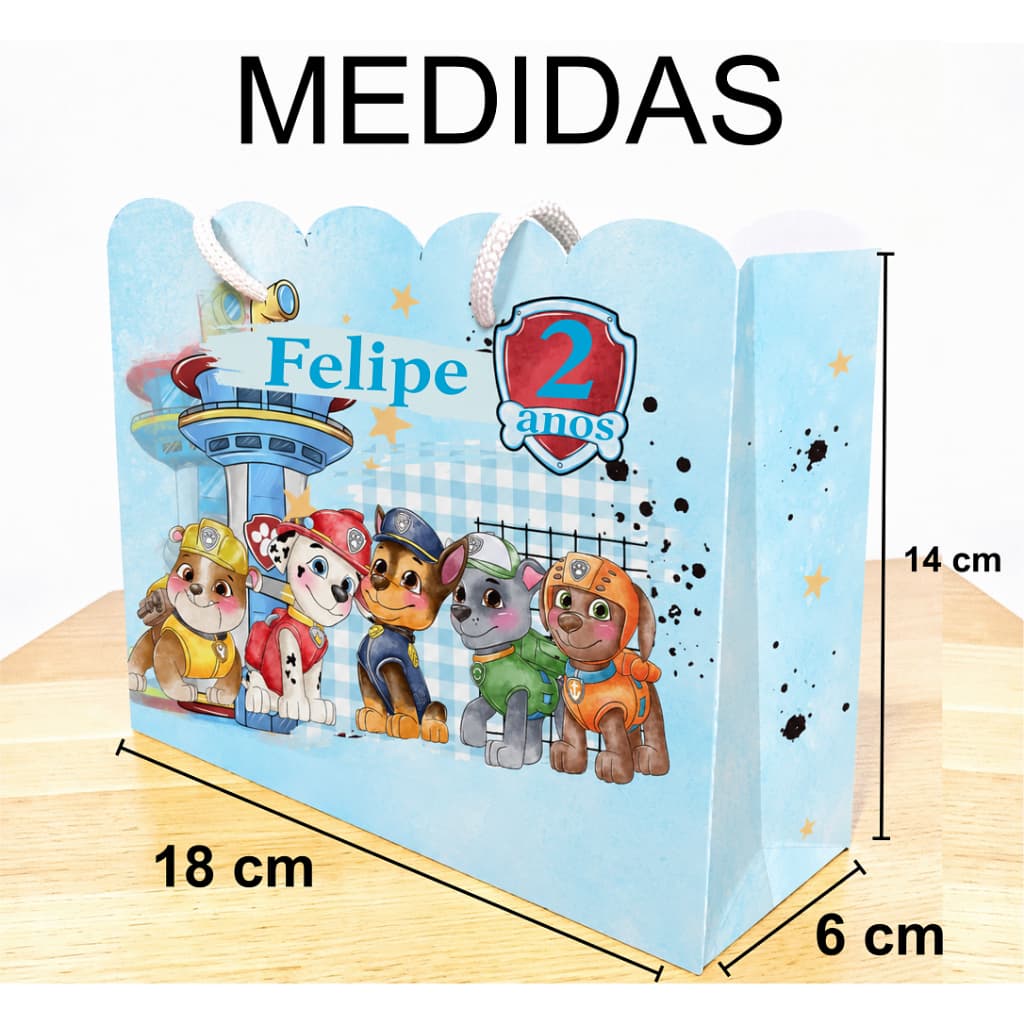 Sacolinha personalizada tam G | ( TEMOS TODOS OS TEMAS) | Prontas para Montar | Envio Rápido | Lembrancinhas