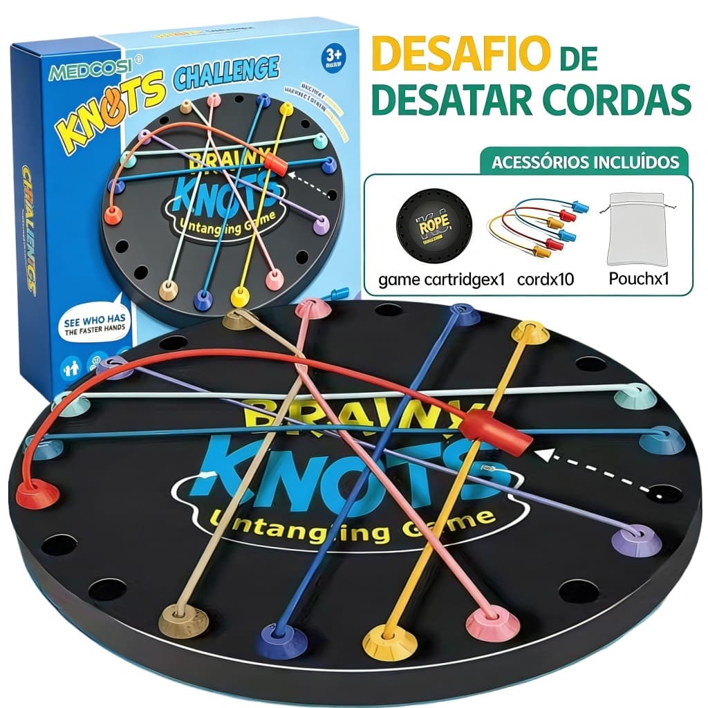 Jogo De Tabuleiro Desafio Das Cordas Brinquedo Educativo Quebra-Cabeça, Interação Pais E Filhos, Estimula Lógica E Foco