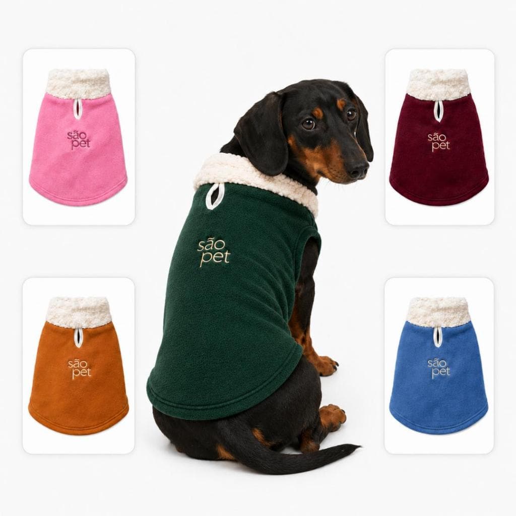 Roupa Inverno Cachorro Porte Médio 53 x 62cm Pet Até 10kg Gola Macia