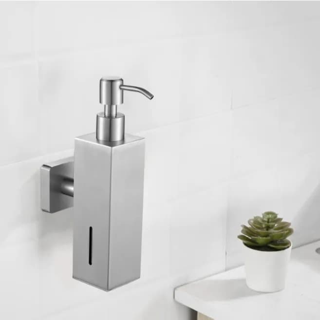 Dispenser Parede Porta Sabonete Líquido Shampoo Condicionador Detergente Alcool Gel Inox 300 Ml Banheiro Cozinha Lavabo