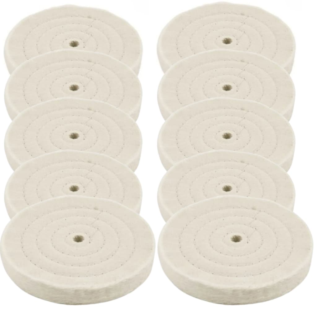 10 Roda De Pano Costurado Para Polir Branca 6''pol X 2cm
