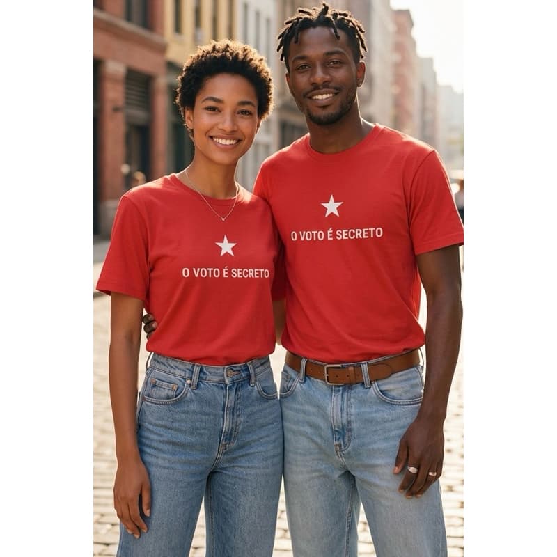 Camiseta Algodão Voto Secreto Pt Vermelha
