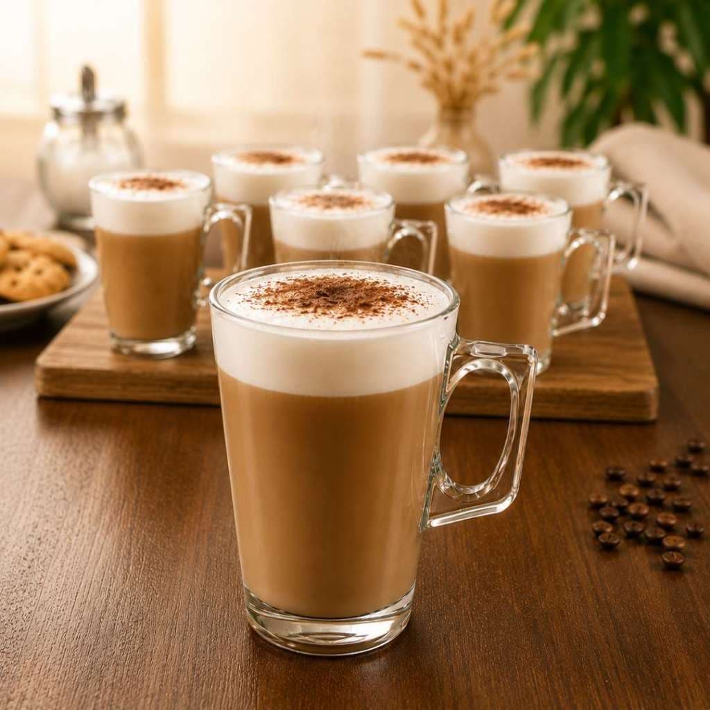 Kit 4 6 12 Canecas de Vidro Café Chá Cappuccino Xícara Nespresso Dolce Gusto Transparente 255ml