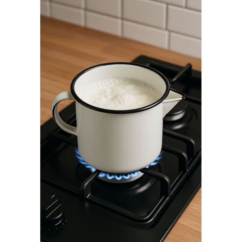 Caneca Leiteira Esmaltada 1 Litro Branco - Preserva Sabor e Atóxico,
