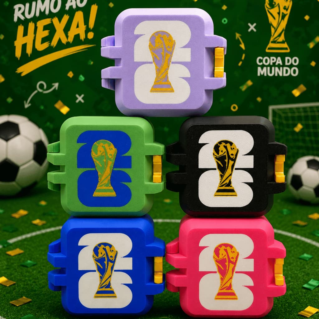 Porta Figurinhas Álbum Copa do Mundo Resistente Box Colecionador - Disponível em 5 cores estampas