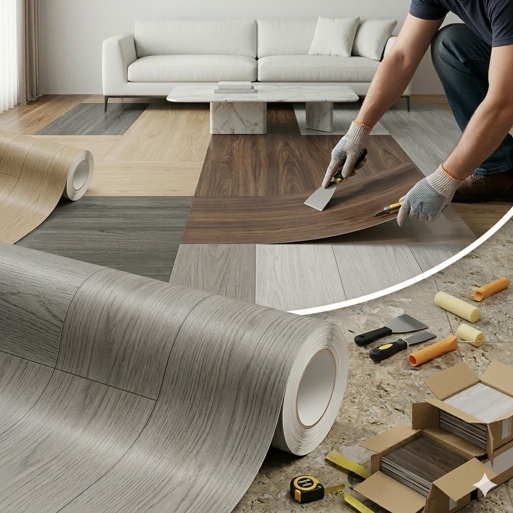 Adesivo Para Piso Pvc Textura de madeira Autocolante Proprio Para Chão Alta qualidade Cor Cinza Escuro 5metros x 61cm