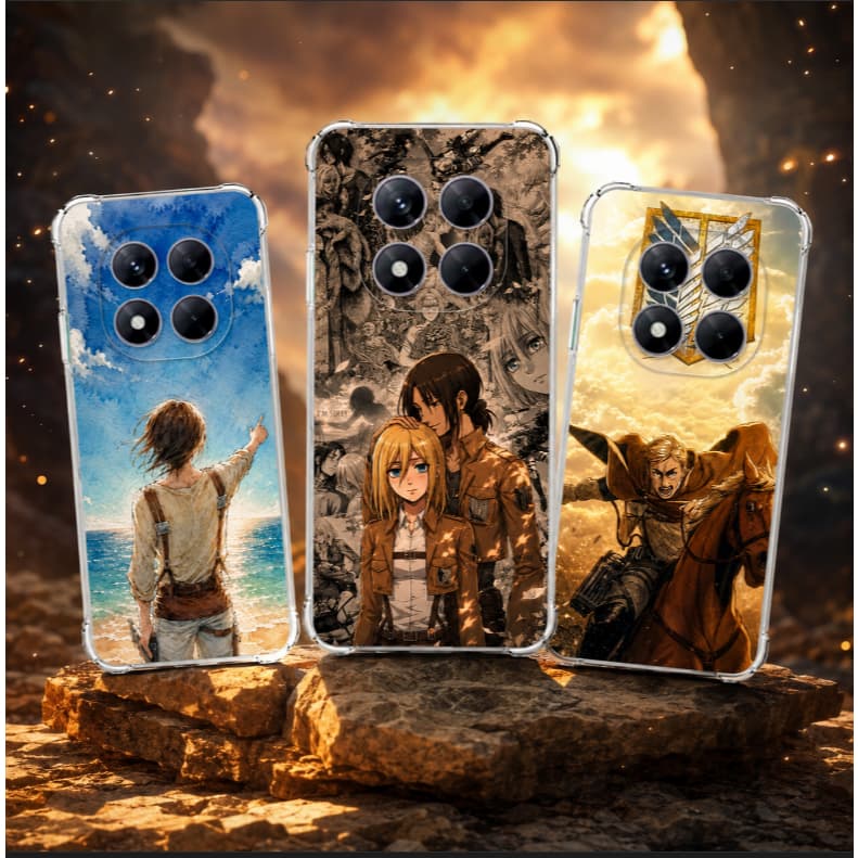 CAPA CAPINHA HEX COMPATIVEL COM REDMI NOTE 15 4G, 15 5G E 15 PRO PLUS DESENHO VARIADO ATTACK ON TITAN AMTI IMPACTO