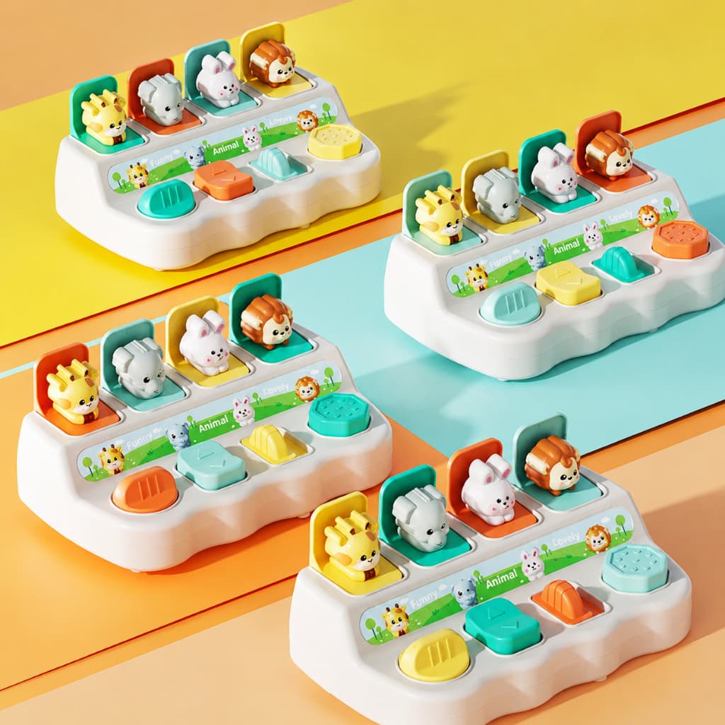 Brinquedo Educativo Pop-Up Animalzinho – Painel Interativo Sensorial para Bebês