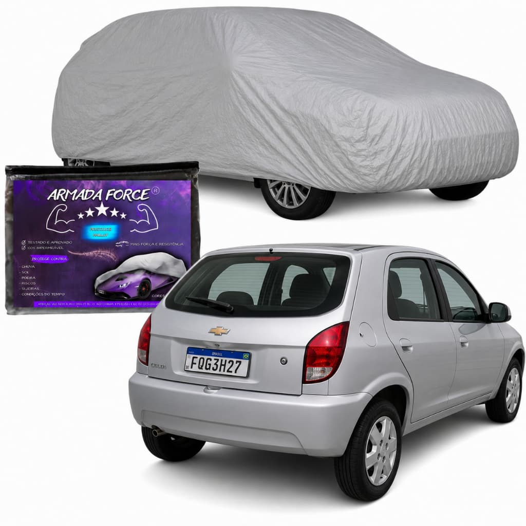 Capa Cobrir Carro Chevrolet Celta 2 ou 4 Portas Impermeável Sem Forro Proteção Sol Chuva Poeira