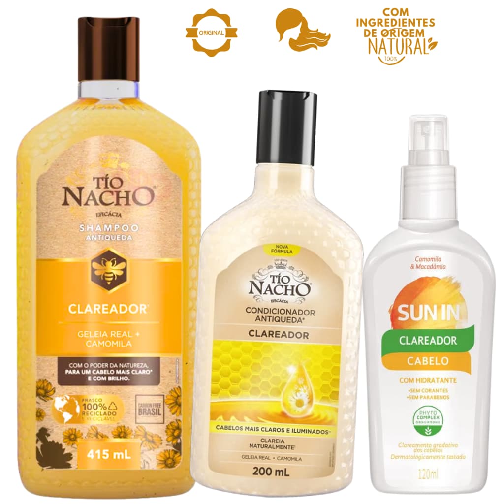Tio Nacho Clareador Shampoo Condicionador Sun In Phytoervas