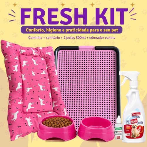 Kit Colchonete Futon Comedouro Educador Sanitário Para Cães Fresh