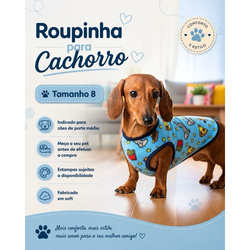 Roupinha para cachorro tamanho 8-GG para cães em Soft   Pet Shop Roupa Pet Roupa para gato