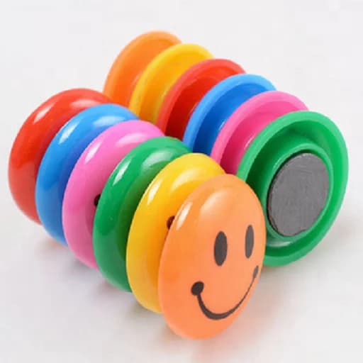 Imã Magnético Kit 12 Peças Colorido Carinha Feliz Smile Acessório Geladeira Enfeite