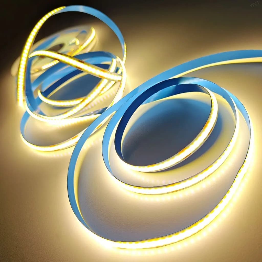 Fita Led Cob  Colorida Dourado ou Vermelho Ip44 10m 110v-220v Ligação Direta