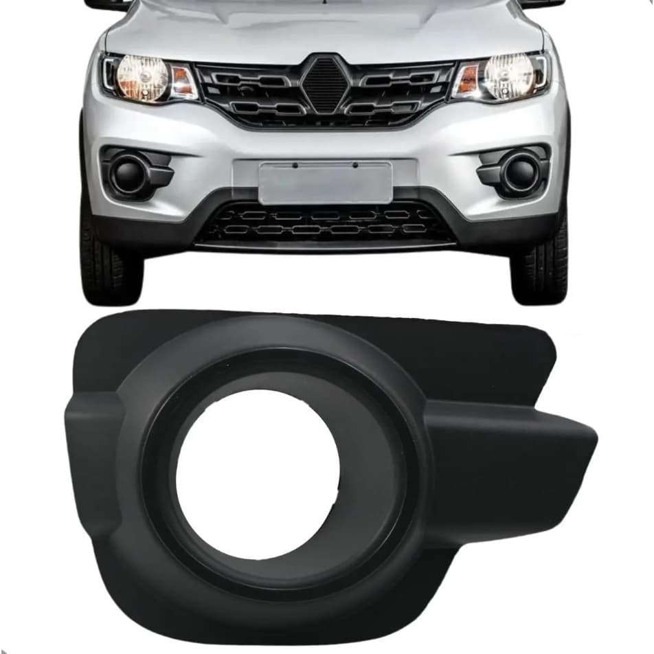 Grade Moldura Farol de Milha Kwid 2017/ 2020 com furo milha