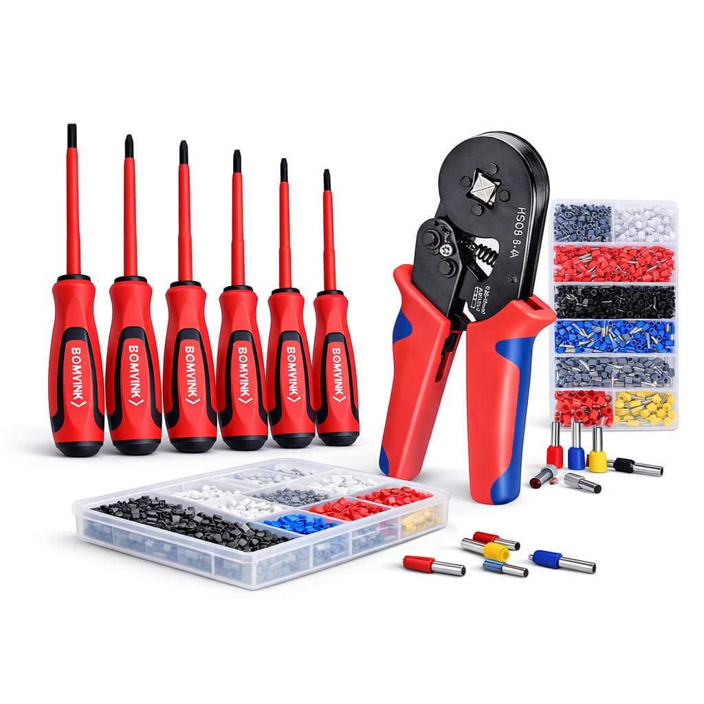 Kit Eletricista Alicate Crimpador+1200terminais+fenda/philips