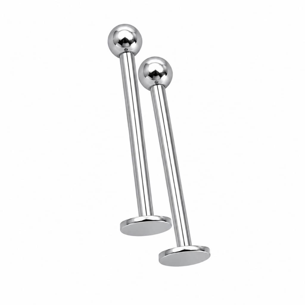 piercing labret queixo bolinha 14mm bochecha aço prata kit 2 unid unissex  cartilagem